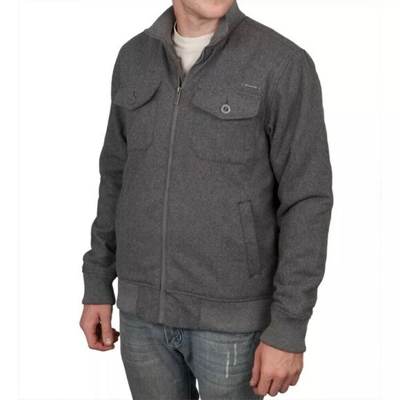O'Neill Revolution Grey Wool Blend Zip Up Jacket Men XL - Picture 1 of 13